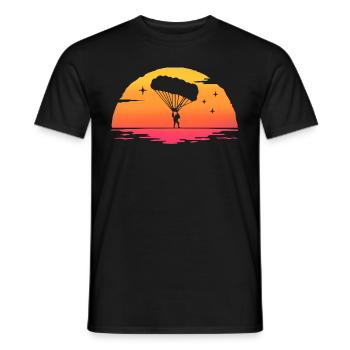 Sunrise Paragliding Fallschirm T-Shirt Gleitschirmfliegen - Männer T-Shirt - Schwarz - Vorne - AI Model Male 178 light (178cm)