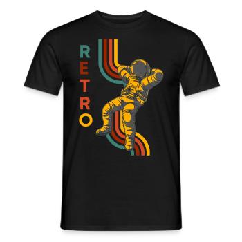 Astronaute au design rétro - T-shirt homme - noir - Devant - AI Model Male 178 light (178cm)
