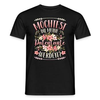 Möchtest Du meine Patentante werden ? - Männer T-Shirt - Schwarz - Vorne - AI Model Male 178 light (178cm)