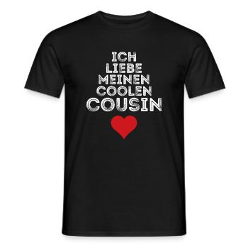 Ich liebe meinen coolen Cousin - Männer T-Shirt - Schwarz - Vorne - AI Model Male 178 light (178cm)