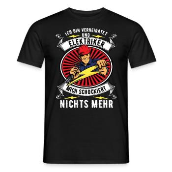 Ich Bin Verheiratet und Elektriker Elektroniker - Männer T-Shirt - Schwarz - Vorne - AI Model Male 178 light (178cm)