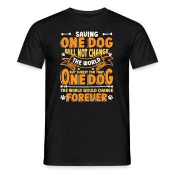 Sauver One Dogs World Animal Rescue, Dog House - T-shirt homme - noir - Devant - AI Model Male 178 light (178cm)