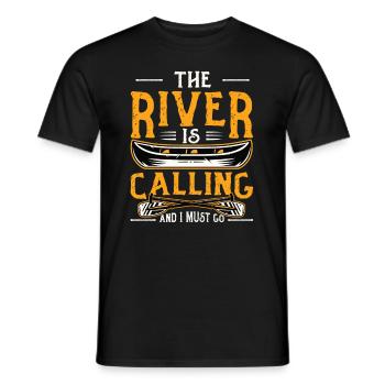 La rivière m’appelle et je dois faire du kayak - T-shirt homme - noir - Devant - AI Model Male 178 light (178cm)