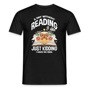 Bücherwurm Buchliebhaber Bibliothekar Geschenk - Männer T-Shirt - Schwarz - Vorne - AI Model Male 178 light (178cm)