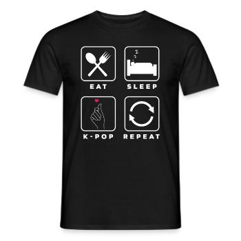 K-Pop K-Drama Korean Pop Music - Men's T-Shirt - black - Front - AI Model Male 178 light (178cm)