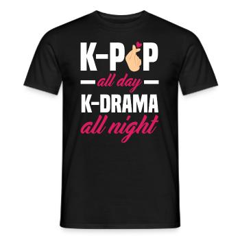 K-Pop K-Drama Korean Pop Music - Men's T-Shirt - black - Front - AI Model Male 178 light (178cm)