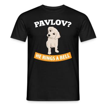 Pavlov - He Rings A Bell - Funny Psychology - Men's T-Shirt - black - Front - AI Model Male 178 light (178cm)