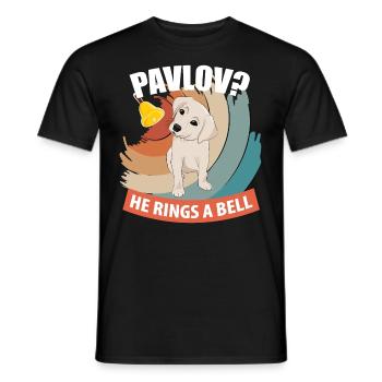 Pavlov - He Rings A Bell - Funny Psychology - Men's T-Shirt - black - Front - AI Model Male 178 light (178cm)