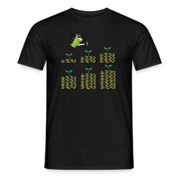Cash Flow Investor Stock Market Shareholder Planting - Men's T-Shirt - black - Front - AI Model Male 178 light (178cm)
