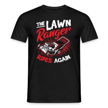 The Lawn Ranger Rides Again Lawn Care Lawn Mower - Men's T-Shirt - black - Front - AI Model Male 178 light (178cm)