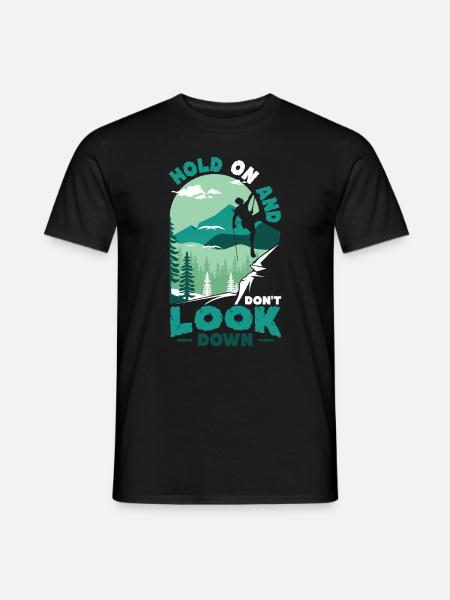 Don't Look Down Bouldern, Felsklettern. - Männer T-Shirt - Schwarz