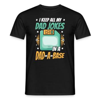 Je garde toutes les blagues de mon père. - T-shirt homme - noir - Devant - AI Model Male 178 light (178cm)