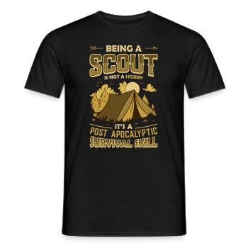 Is A Post Apocalyptic Survival Skill Scouting - Men's T-Shirt - black - Front - AI Model Male 178 light (178cm)