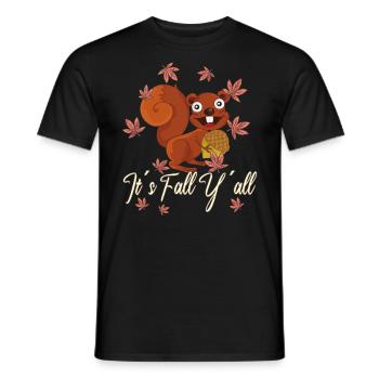 Dear Squirrels Thanksgiving Autumn All of You - Men's T-Shirt - black - Front - AI Model Male 178 light (178cm)