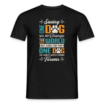 Sauver One Dogs World Animal Rescue, Dog House - T-shirt homme - noir - Devant - AI Model Male 178 light (178cm)