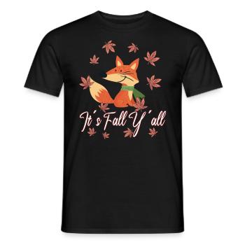 Liebe Fuchs Thanksgiving Herbst - Männer T-Shirt - Schwarz - Vorne - AI Model Male 178 light (178cm)