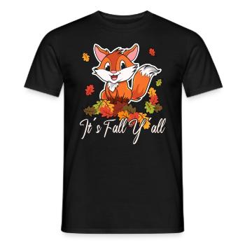 Liebe Fuchs Thanksgiving Herbst - Männer T-Shirt - Schwarz - Vorne - AI Model Male 178 light (178cm)