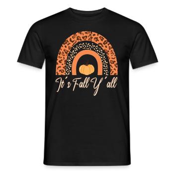 Autumn Rainbow Thanksgiving Pumpkin - Men's T-Shirt - black - Front - AI Model Male 178 light (178cm)