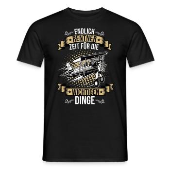 Endlich Rentner Modellflugzeug Modellflug Flug - Männer T-Shirt - Schwarz - Vorne - AI Model Male 178 light (178cm)