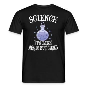 Science - C’est comme de la magie mais réel - T-shirt homme - noir - Devant - AI Model Male 178 light (178cm)
