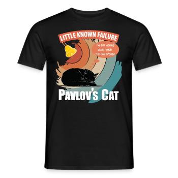 Pavlov's Cat Little Known Failure Funny Psychology - Men's T-Shirt - black - Front - AI Model Male 178 light (178cm)