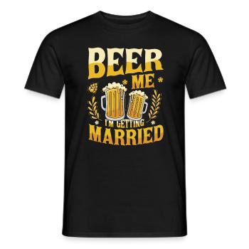 Beer Me Je me marie. - T-shirt homme - noir - Devant - AI Model Male 178 light (178cm)