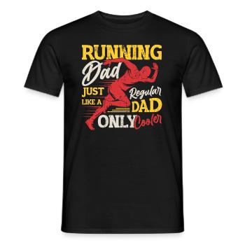 Courir papa, tout comme un papa ordinaire, seulement plus cool - T-shirt homme - noir - Devant - AI Model Male 178 light (178cm)