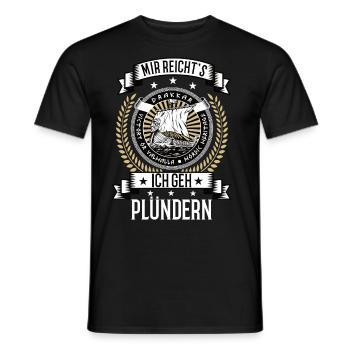 Wikingerschiff Wikinger skandinavien germanen - Männer T-Shirt - Schwarz - Vorne - AI Model Male 178 light (178cm)