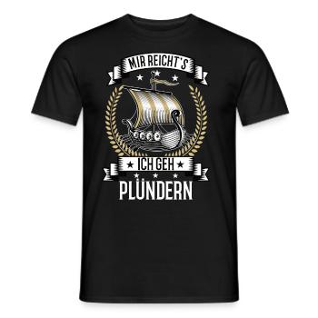 Wikingerschiff Wikinger skandinavien germanen - Männer T-Shirt - Schwarz - Vorne - AI Model Male 178 light (178cm)
