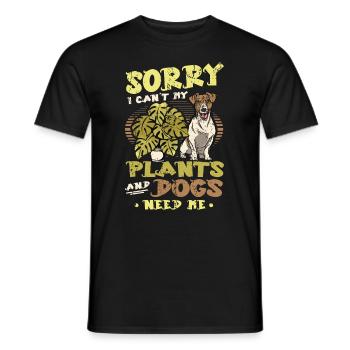 Sorry I Can´t My Plants And Dogs, Hundeliebhaber. - Männer T-Shirt - Schwarz - Vorne - AI Model Male 178 light (178cm)
