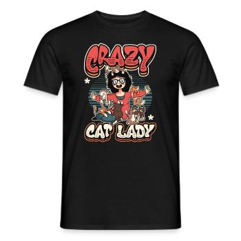 Dame chat folle - T-shirt homme - noir - Devant - AI Model Male 178 light (178cm)