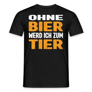 Ohne Bier werd ich zum Tier - Männer T-Shirt - Schwarz - Vorne - AI Model Male 178 light (178cm)