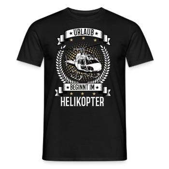 Urlaub beginnt im Helikopter Hubschrauber Pilot - Männer T-Shirt - Schwarz - Vorne - AI Model Male 178 light (178cm)