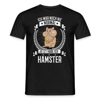 Ich war noch nie Normal Hamster Goldhamster Nager - Männer T-Shirt - Schwarz - Vorne - AI Model Male 178 light (178cm)