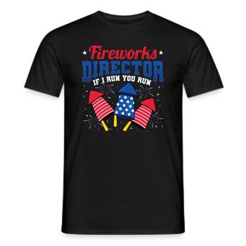 Fireworks Director If I Run You Run - Men's T-Shirt - black - Front - AI Model Male 178 light (178cm)
