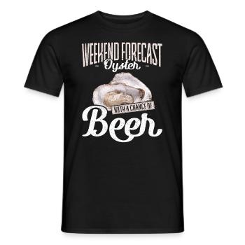 Weekend Forecast Oysters with a Chance of Austern - Men's T-Shirt - black - Front - AI Model Male 178 light (178cm)