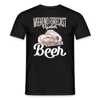 Weekend Forecast Oysters with a Chance of Austern - Men's T-Shirt - black - Front - AI Model Male 178 light (178cm)