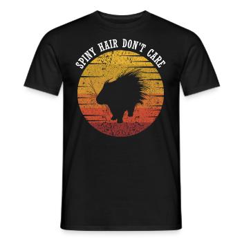 Porcupine Designs for Hedgehog Porcupine Fan - Men's T-Shirt - black - Front - AI Model Male 178 light (178cm)