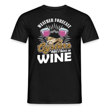 Weekend Forecast Oysters with a Chance of Austern - Men's T-Shirt - black - Front - AI Model Male 178 light (178cm)