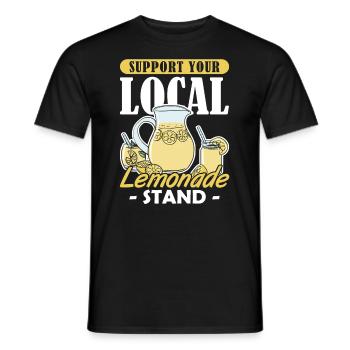 Support your Local Lemonade Stand Limonadenstand - Men's T-Shirt - black - Front - AI Model Male 178 light (178cm)