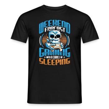Weekend prediction gaming with a chance. - Men's T-Shirt - black - Front - AI Model Male 178 light (178cm)