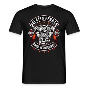 Sei kein Penner Fahr verbrenner Auto V8 Motor V6 - Männer T-Shirt - Schwarz - Vorne - AI Model Male 178 light (178cm)