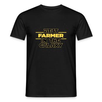 Best farmer in the galaxy agriculture - Men's T-Shirt - black - Front - AI Model Male 178 light (178cm)