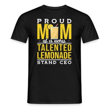 Fière maman d’un talentueux stand de limonade PDG - T-shirt homme - noir - Devant - AI Model Male 178 light (178cm)