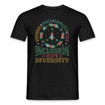 Vielfalt Gleichheit Liebe Frieden Blumen - Männer T-Shirt - Schwarz - Vorne - AI Model Male 178 light (178cm)