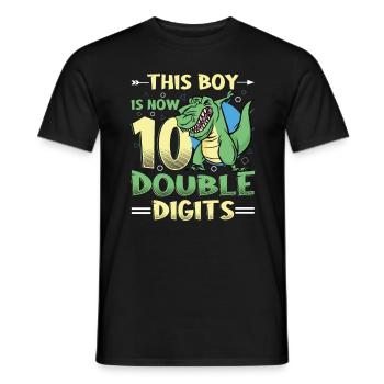 This boy is now 10 double digit birthday - Men's T-Shirt - black - Front - AI Model Male 178 light (178cm)