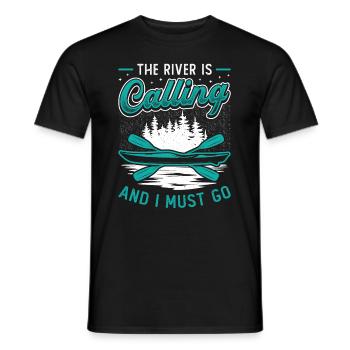 The River Is Calling And I Must Go Kajak Sport - Männer T-Shirt - Schwarz - Vorne - AI Model Male 178 light (178cm)