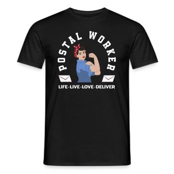 Lustige Briefzusteller Briefträger Post Geschenke - Männer T-Shirt - Schwarz - Vorne - AI Model Male 178 light (178cm)