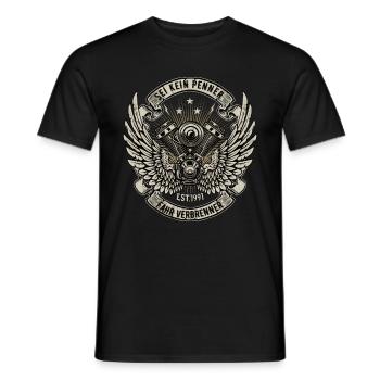 Sei kein Penner Fahr verbrenner Auto V8 Motor V6 - Männer T-Shirt - Schwarz - Vorne - AI Model Male 178 light (178cm)