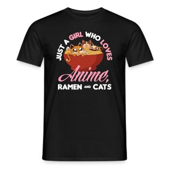 Funny Anime Gift - Men's T-Shirt - black - Front - AI Model Male 178 light (178cm)